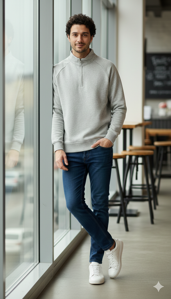 Heather Grey Quarter Zipper