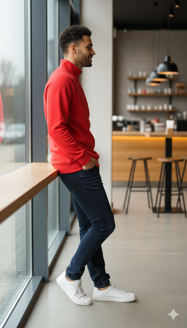 Red Quarter Zipper